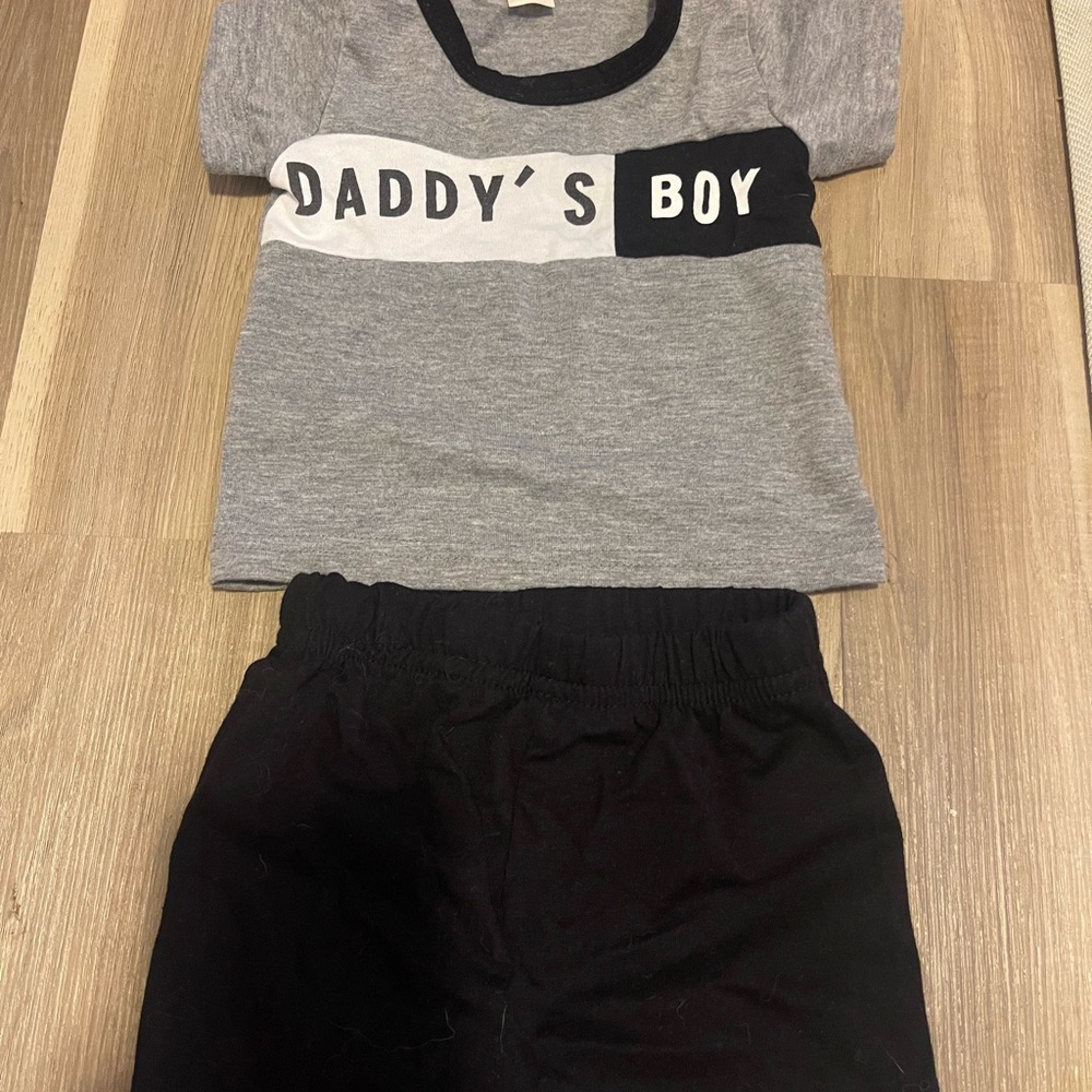 Gray and Black Daddy's Boy Outfit